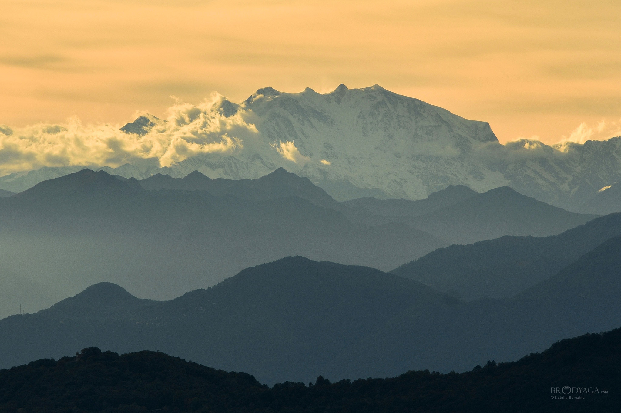 View to Monte Rosa from Monte Boglia (Lugano, Ticino)
